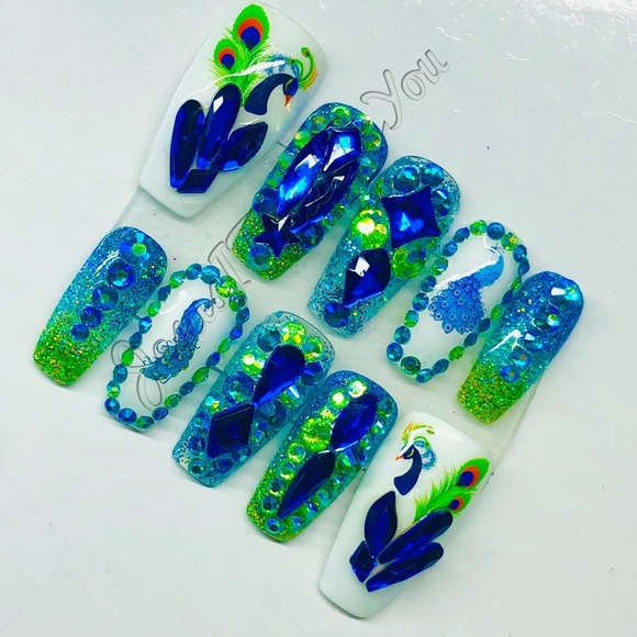 PEACOCK - REGULAR BALLERINA PRESS ON NAILS - Picture 9 of 11